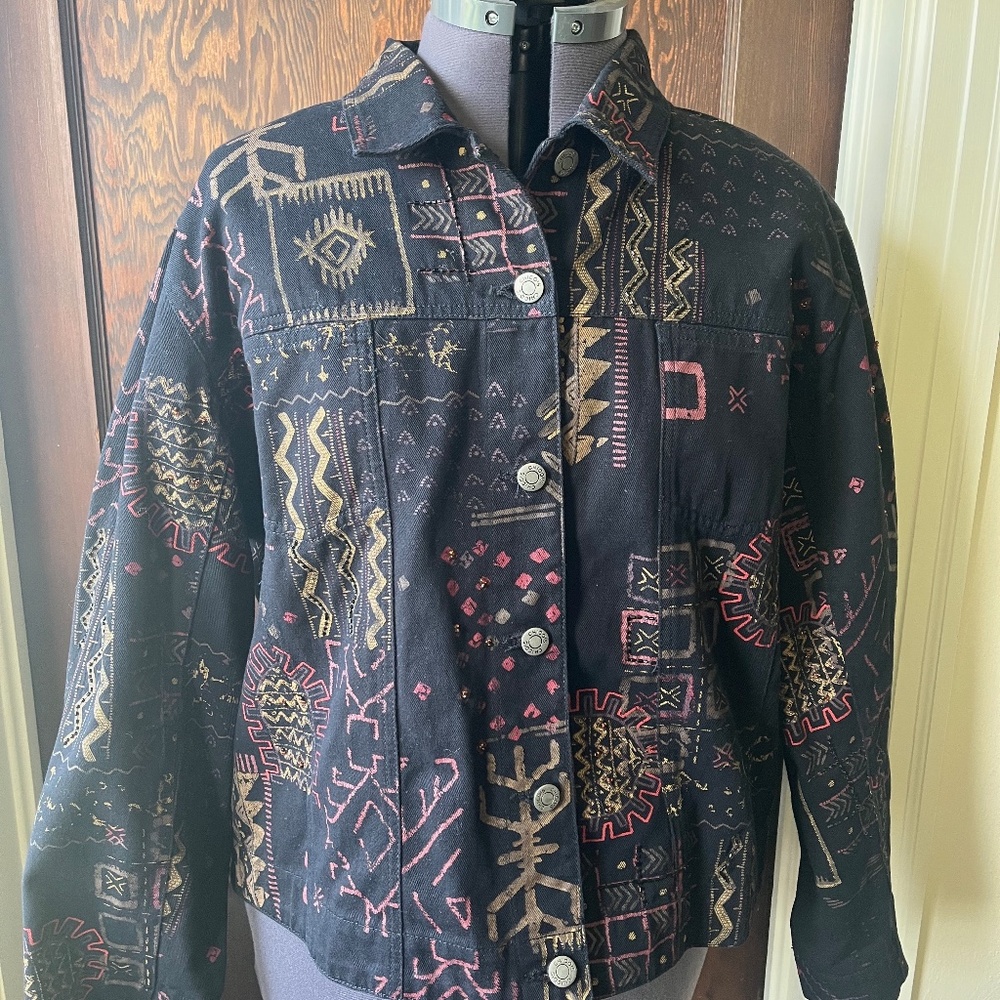 Chico's Beaded High-Fashion Denim jacket